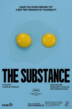 the substance movie poster with two fried eggs