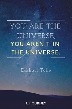 an image with the quote you are the universe, you aren't in the universe