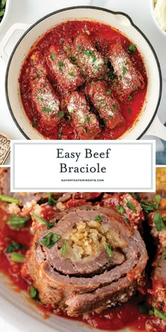 easy beef braiole recipe with red sauce and parmesan cheese