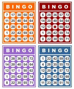 four different types of numbers for the game