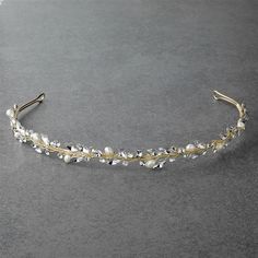 Gold Freshwater Pearl and Crystal Hand-Wired Bridal Headband Rose Gold Wedding Accessories, Rose Gold Headband, Gold Bridal Headband, Rose Gold Headpiece, Crystal Bridal Headband, Hair Accessories Tiara, Rose Gold Lights, Pearl Bridal Headband, Pearl Headpiece