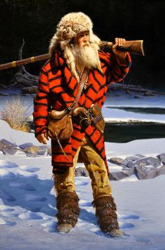 Winter Challenge by Alfredo Rodriguez Mountain Man Rendezvous, Cowboy Photography, Man Gear, Pathfinder Character, American Indian History, Western Photography, Native American Warrior, American Frontier