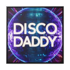 the disco daddy logo is shown in purple and blue