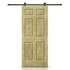 an open wooden door on a white background