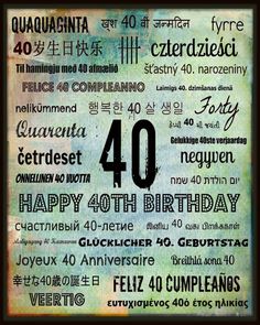 an old poster with the words happy birthday written in different languages and numbers on it