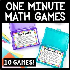 one minute math games for kids that are fun and easy to do with their students