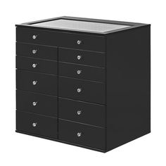 an image of a black drawer with drawers