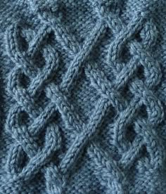 a blue knitted sweater with an intricate design