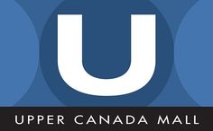 the upper canada mail logo with what you want to know about it in white and blue