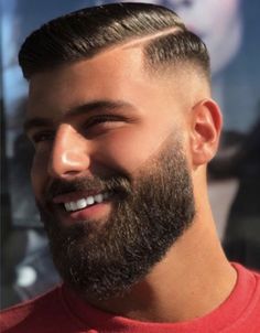 Haircut With Beard, Hard Part Haircut, Haircuts For Balding Men, Mens Haircuts Straight Hair, Mens Hairstyles With Beard, Beard Styles Short, Beard Haircut, Gents Hair Style, Best Beard Styles