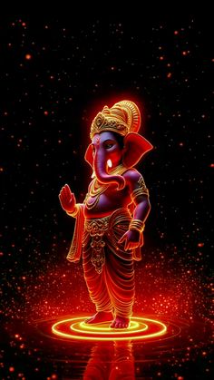 an image of lord ganesha in the dark