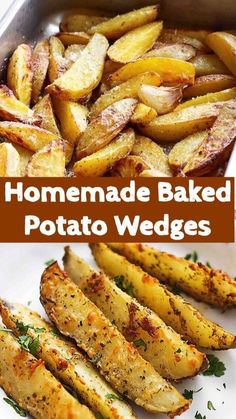 homemade baked potato wedges on a white plate