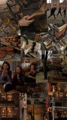 the collage shows many different scenes from movies