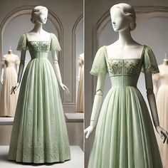 Item Details ： Product Number : fg6442 Fabric: Tulle Sleeves: Short Sleeves Back Style: Zipper Size: US 2- 16. Check our Size Chart to get your correct size. Built with bra: Yes Green 18th Century Gown, 1800 Dresses Victorian Ball Gowns, Bridergton Outfit, Bridgerton Outfits Inspired, Pear Dress, Bridgerton Outfits, Formal Dress Green, Green Princess Dress, Bridgerton Dresses