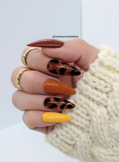 Fall Press On Nails, Sunny Nails, Ny Nails, Nail Design Glitter, Nails 2022, Animal Nails, Nails 2023, Pedicures