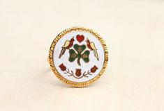 Enamel Hex Ring, Hex Ring, Round Ring, Enamel Ring, Symbol Ring, Gold Enamel Ring, Gold Ring, Round Handmade Enamel Vintage Rings, Handmade Vintage Enamel Ring, Vintage Enamel Rings For Gifts, Vintage Enamel Anniversary Ring, Handmade Vintage Enamel Ring For Anniversary, Vintage Enamel Ring, Hex Ring, Cube Necklace, Buckle Bracelet