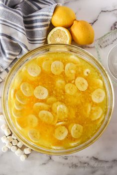 Jello With Fruit Recipe, Lemon Jello Desserts, Lemon Jello Salad Recipes, Lemon Jello Recipes, Jello Recipes With Fruit, Easy Jello Desserts, Church Salad, Lemon Jello Salad, Gelatin Salads