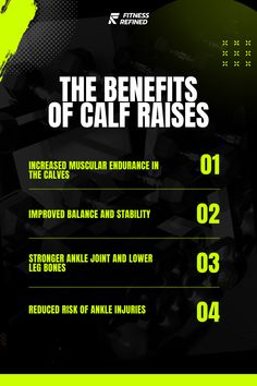 the benefits of calf raisers info sheet for each type of exercise program, including