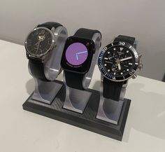 3D printed watch stand, I can make it with any number of watch holders and any size! Can also do any color combination. 3d Printed Watch, Gift Display, Watch Stand, Watch Holder, Color Combination, Storage And Organization, 3d Printed, Housewarming Gift, Space Saving