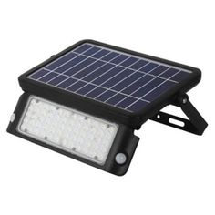 an outdoor solar powered light on a white background