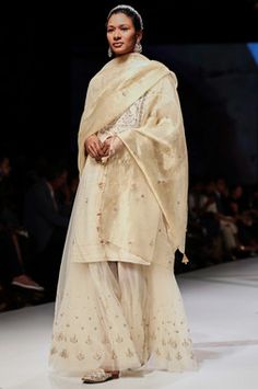 Summer forest inspired Embroidered kurta with sharara & dupatta Delhi Couture Week, Sharara Designs, Fashion Journal, Summer Forest, Pink Wedding Inspiration, White Kurta, Indian Bridal Wear, Fashion Journals