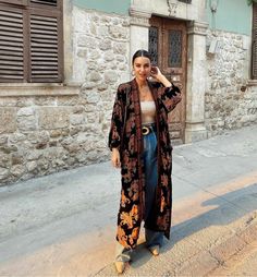 Modern Indian Clothes, Duster Kimono Outfits, Boho Outfit 2023, Amman Outfits, Kimono Boho Outfit, Feel Good Outfits, Bohemian Ootd, Bohemian Style 2023, Boho Corporate