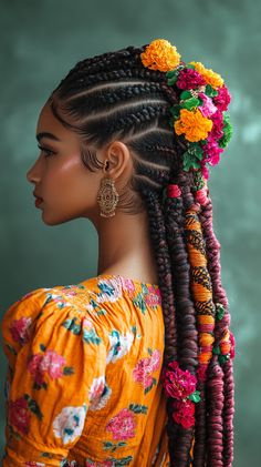 Trendy Jumbo Tribal Cornrows 🌺 Ladder Braids, Jumbo Boho Braids, Faux Hawk Braid, Hippie Braids, Braided Chignon, Braided Top Knots, Cornrow Braids, Classic Updo, Pull Through Braid