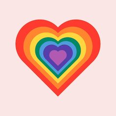 a rainbow heart is shown in the shape of a rainbow, with two hearts on each side