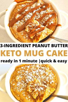 three ingredient peanut butter keto mug cake ready in 1 minute quick and easy to make