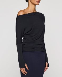 Chic Fitted Off-shoulder Top For Fall, Fitted Off-shoulder Top For Fall, Fitted Chic Off-shoulder Top For Fall, Chic Fitted Off-shoulder Long Sleeve Top, Elegant Fitted Off-shoulder Top With Wide Neckline, Elegant Black Boat Neck Top, Fitted Foldover Off-shoulder Top For Fall, Fitted Off-shoulder Top With Foldover Top For Fall, Fitted Off-shoulder Foldover Top For Fall