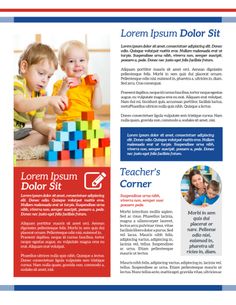 a brochure with two children playing with blocks