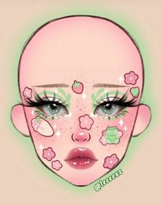 Makeup Looks Drawing, Makeup Ideas Drawing, Applying Eyeshadow, Anime Eye Makeup