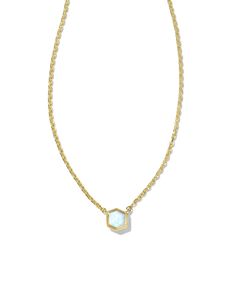 A classic layerable elevated for everyday wear, the Davie 18k Gold Vermeil Pendant Necklace in White Kyocera Opal shines with its bold faceted stone and long-lasting quality. Wear as a symbol of your birth month (or just because!), for a personalized keepsake you’ll cherish for years to come. White Kyocera Opal represents October birthdays, inspiring positivity, love, and transformation. Metal 18k Gold Vermeil What Is Vermeil? Vermeil (that’s pronounced ver-may) is a gold plating technique that Opal Pendant Necklace For A Gift, Opal Pendant Necklace Fine Jewelry, Kendra Scott Opal Necklace, Unique Yellow Gold Opal Necklaces, Polished Opal Pendant Jewelry, October Birthdays, Double Band Ring, Plating Techniques, Double Band Rings