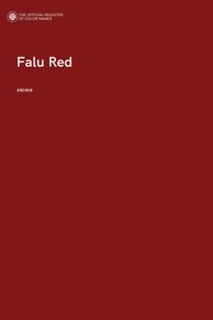 a red book cover with the title'falu red'written in white on it