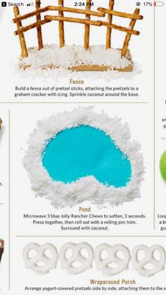 an info sheet with pictures and instructions on how to make snow decorations