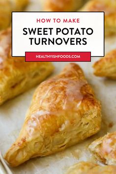 Sweet potato turnovers made with puff pastry Potato Breakfast Ideas, Sweet Potato Turnovers, Potato Puff Pastry, Puff Pastry Turnovers, Pastry Turnovers, Potato Filling, Easy Sweet Potato, Potato Puffs, Potato Breakfast