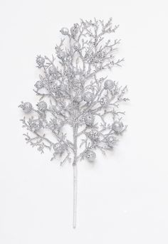 a silver tree is shown on a white background