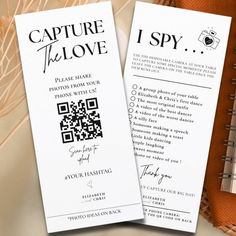 Capture The Love Photo I Spy Wedding Game scavenge Menu