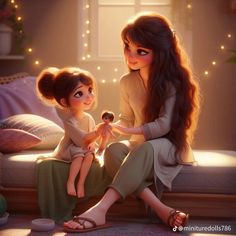 Mom And Daughter Wallpaper, God Sent, Some Beautiful Pictures, Anime Drawing Books, Cute Cartoon Images, Cute Relationship Photos, Digital Portrait Art, Mom Art, Cute Couple Cartoon