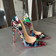 Brand New With Box And Dustbag Guaranteed Authentic Size 36 719 Multicolor Heels With Red Sole For Evening, Louboutin So Kate, Cute Shoes Heels, Shoes Heels Classy, Christian Louboutin So Kate, So Kate, Louboutin Heels, Christian Louboutin Heels, Gorgeous Shoes