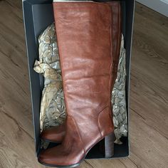 Nine West Tall Brawn Leather 3.25” Heell Boots Sz 7 Brand New No Box Nine West Shoes, Nine West, Boots Booties, New Color, Bootie Boots, Ankle Boots, Size 7, Women Shoes, Brand New