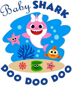 an image of a shark and fish with the words boo lay shark do doo doo