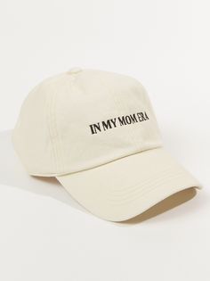 Channel your inner mom boss with this stylish and fun "In My Mom Era" baseball cap. The soft and comfortable fabric, adjustable strap, and classic design make it the perfect accessory for any mom on the go. Wear it to the park, the grocery store, or even to the office to show off your mom pride. Soccer Mom Hat, Comfortable Adjustable Baseball Cap For Everyday, Adjustable Dad Hat With Letter Print For Everyday, Everyday Adjustable Dad Hat With Letter Print, Casual Curved Brim Baseball Cap For Mother's Day, Casual Letter Print Baseball Cap For Mother's Day, Everyday Baseball Cap With Letter Print, Everyday Dad Hat With Letter Print For Baseball Season, Casual Curved Bill Hat For Mother's Day