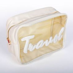 Discover practicality and charm with our Sewn-On Clear Nylon Bags, perfect for organizing with a touch of style. Designed from durable materials, these bags feature a clear nylon construction, allowing easy visibility of contents while offering protection. Ideal for storing and carrying various items, they are enhanced with a soft terry cloth accent that adds a cozy and appealing texture. Whether used for travel essentials, crafting supplies, or everyday necessities, these bags are versatile and On-the-go Nylon Cosmetic Bag With Removable Pouch, Practical Travel Cosmetic Bag Pouch, Clear Travel Cosmetic Bag With Removable Pouch, Clear Cosmetic Bag With Removable Pouch For Travel, Practical Travel Cosmetic Bag With Zipper, Nylon Travel Cosmetic Bag With Zipper Closure, Travel Nylon Cosmetic Bag With Zipper Closure, White Functional Cosmetic Bag With Zipper Pouch, White Functional Cosmetic Bag With Zipper