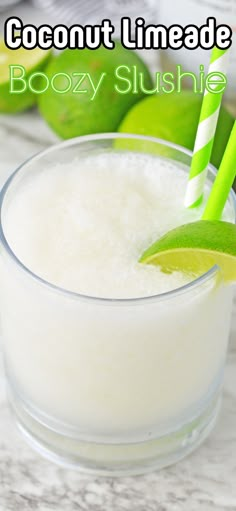 Frozen Limeade Drinks, Alcohol Slushies, Coconut Drinks Alcohol, Fruity Drink Recipes, Frozen Limeade, Fruity Drinks, Fruit Drinks, Slushies, Alcohol Drink Recipes