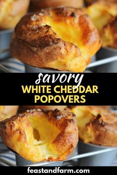 white cheddar popovers with text overlay