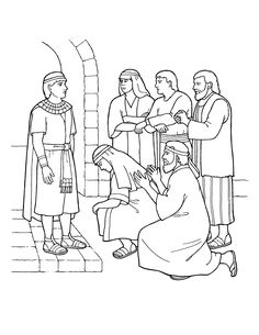 the bible coloring pages for kids with jesus and other people standing in front of him