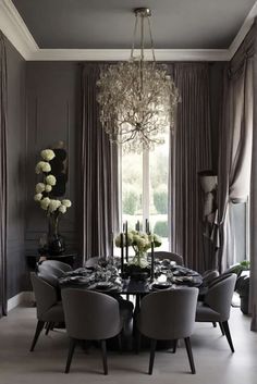 elegant dining room ideas monochromatic tones Shades Deepening Dusk till Dawn 2 Luxurious Decor, Dining Room Ideas, Decor Elements, Elegant Dining Room