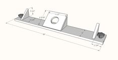 a drawing of a metal object with measurements