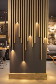 Showroom Wall Design Ideas, Product Showroom Design, Panaling Designs Living Room, Hall Wall Design Ideas, Showroom Wall Design, Small Lobby Interior Design Home, Big Wall Design, Lobby Wall Design Interiors, Wall Lighting Design Interiors